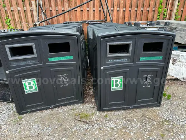 Busch Black Dual Trash Cans - Recycling and Trash (Qty 12)
