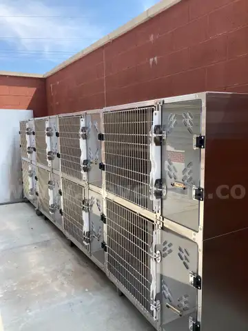 Lot of 2023 Shoreline Stainless Steel Cat Suites Double Unit (Qty 10): 48&#x22;W x 68.5&#x22;H x 28.25&#x22;D