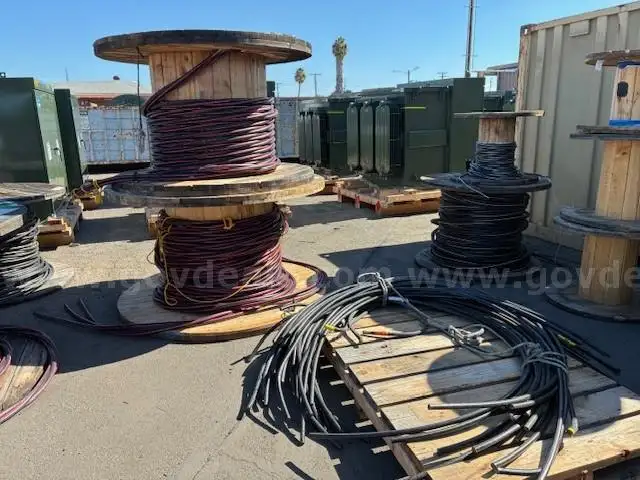 20+ pallets of chopped scrap, 19+ reels of coiled scrap, 3 steel tilt dump bins