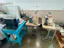 (2) Sewing Machines, (1) Button Press, (1) Heat Press