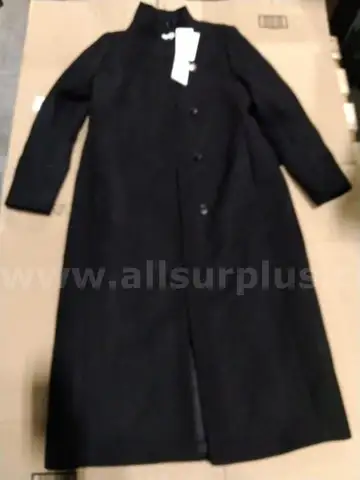 Reiss Womens Wool-blend Wrapover Mid-length Coat ; Colour Black size 6