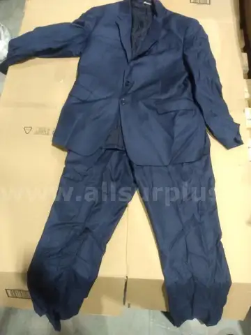 G line sharkskin wool suit solid dark blue