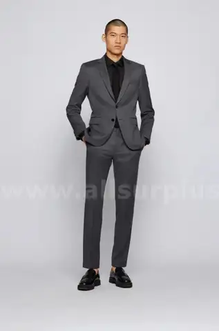 BOSS Men's Slim Fit Suit Grey XL