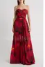 Floral Strapless Georgette Gown Chiara Boni La Petite Robe, Size 50