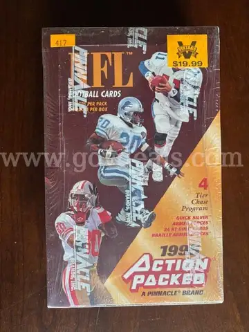 1995 ACTION PACKED NFL Football Cards by Pinnacle Wax Pack Box 8 cards X 24 packs  SEALED  Shipping Available.