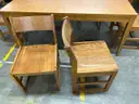 Wooden Library Table with 6 Chairs