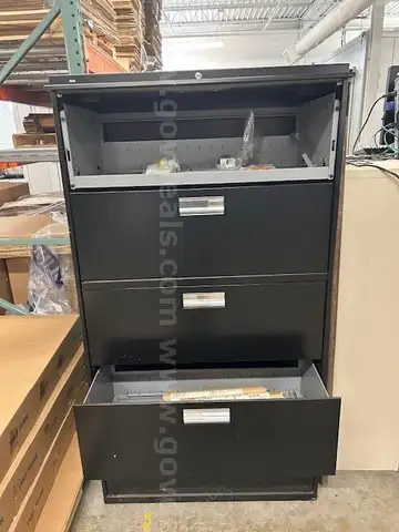 Black Metal Filing Cabinets (Lot of 2)