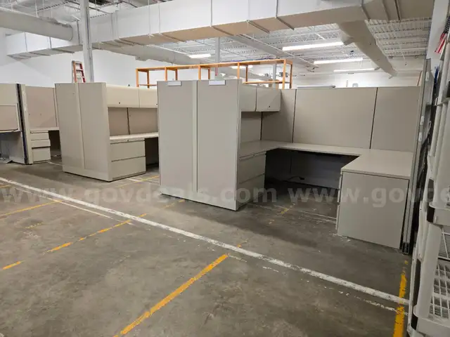 3 Desk Connected Cubicles