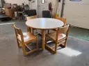 Wooden Library Table and Four Chairs
