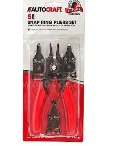 Lot of 250(Approx) AutoCraft Snap Ring Plier Set, 5 Piece AC681