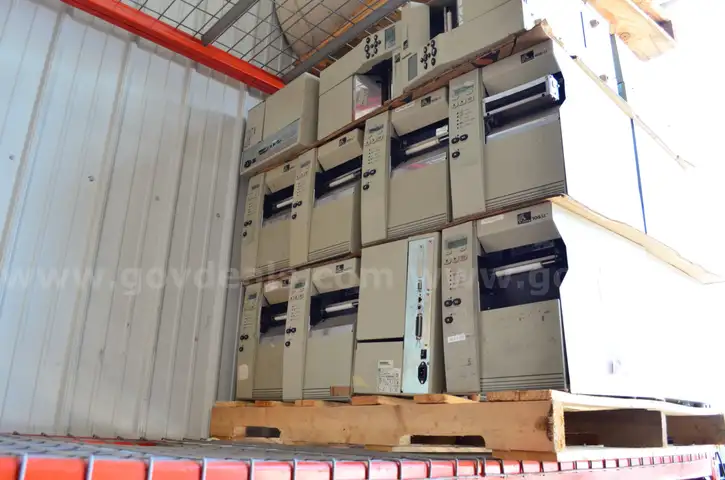 Lot (53) Industrial Label Printers - Mostly Zebra, some Intermec, and a few Datamax