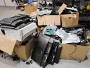 Huge surplus and scrap lot, monitors wires printers and more