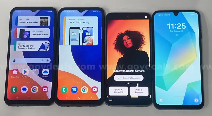 Lot of 4 Dealer Live Demo Android Samsung Smartphones
