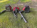 Lot of 3 Backpack Blower &#x2013; For Parts or Repair (2) Redmax Eb7001 (1)Toro