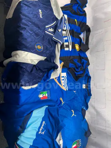 Vintage Inter Milan &#x26; Italy Soccer Jerseys Lot &#x2013; Original Shirts + Vieri Signature (Unverified)