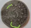 *Rare Date* 1869 Shield Nickel 5c US Type Coin with Obverse Faded Letters,Reverse Error, Nice Circulation