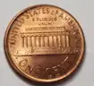 1990 ERROR DOUBLE EDGES, 10% MOVE LINCOLN SMALL CENT, PENNY. BROAD STRIKE DATE, REVERSE ALSO (oF) MINT STATE, RED UNCIRC