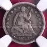 NGC F-12! 1853 w/ARROWS SEATED LIBERTY HALF DIME