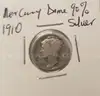 1910 Mercury Dime Silver Winged Liberty, 90% Silver Coin