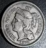 **Rare Date**1870 THREE 3     CENT NICKEL