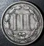 **Rare Date**1870 THREE 3     CENT NICKEL