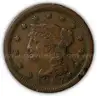 **ERROR COIN** 1847 CHIPPED  EDGES Braided Hair Large Cent Very Fine VF Coin