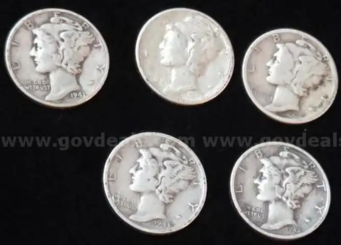 5 Key Dates 90% Silver Mercury Dimes