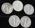5 Key Dates 90% Silver Mercury Dimes