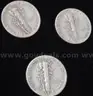 3 lot 90% Silver Mercury Dimes KEY DATES