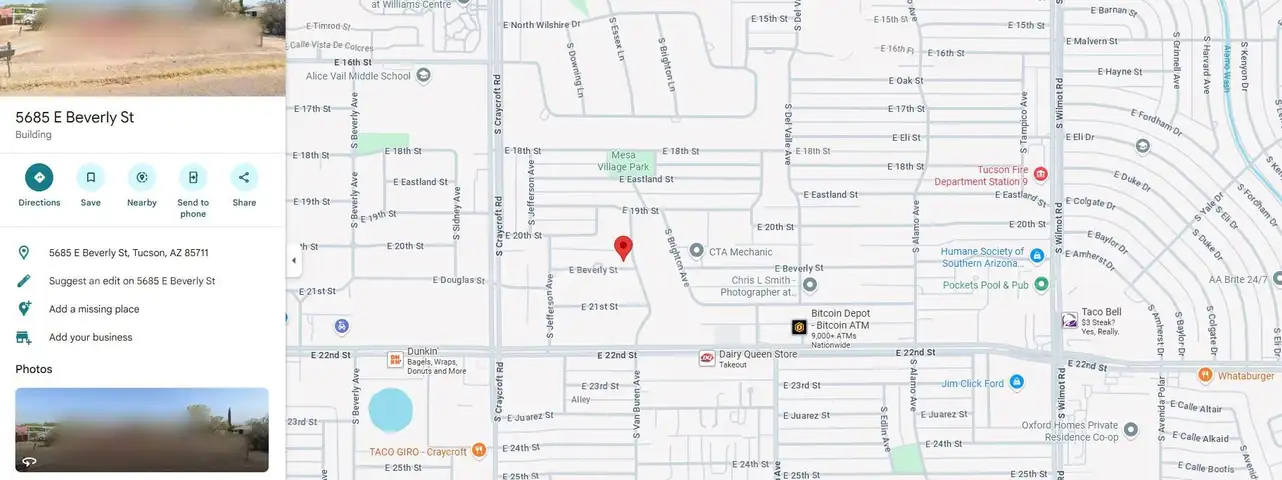 Tax Lien Certificate Sale - 5685 E Beverly St Tuscon, AZ