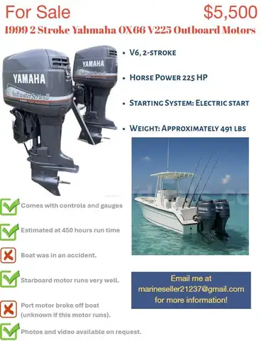 (2) Yamaha Outboard 225 2-Strokes