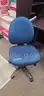 Blue Armless Ergonomic Office Chair with Adjustable Features