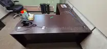 L-Shaped Office Desk with 3-Drawer Pedestal