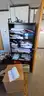 Tall, Narrow Brown Faux Wood Bookshelf with 6 Shelves