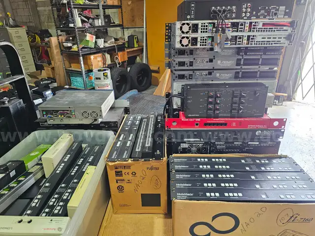 Lot of Miscellaneous networking switches and audiovisual devices