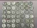 88 U.S. Half Dollar Coins (11 Coins Pre 1965, 74 Coins 1965 - 1969, 3 Bicentennials)