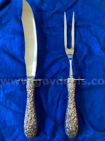 Steiff 2 Piece Carving Set Sterling Handles