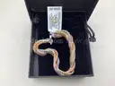 Precious Metals Bracelet 14k/SS TRI-TN Mesh Twist Bracelet ( Retail Tag Price $500.00 )