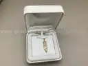14K 18&#x201D; Feather Necklace ( Retail Tag Price $700.00 )