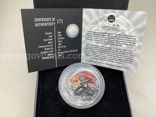 Bushido 2oz Silver Coin By T &#x26; S Coin, The first silver coin in the new series &#x201C; The Warrior&#x2019;s Path &#x201C;