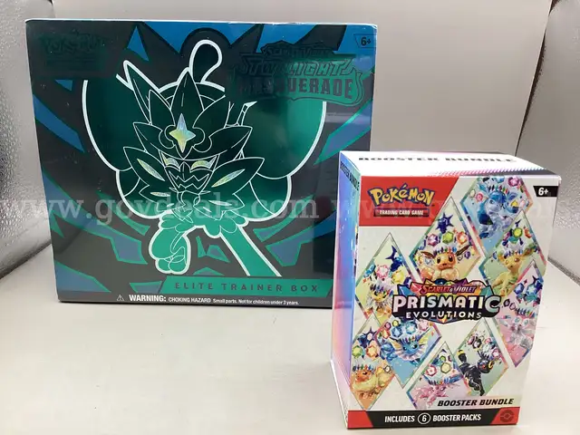 Lot of 2 Pok&#xE9;mon Scarlet and Violet Twilight Masquerade Elite Training Box , Prismatic Evolutions Booster Bundle