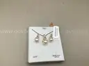Cultured Freshwater Pearl (8&#x26;9mm) and Diamond Accent Pendant Necklace and Earrings Set. 14K GOS ( Retail $450.00 )
