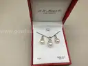 Cultured Freshwater Pearl (8&#x26;9mm) and Diamond Accent Pendant Necklace and Earrings Set. 14K GOS ( Retail $450.00 )