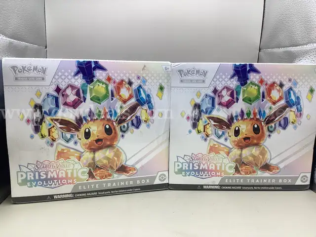 Lot of 2 Boxes of Pokemon Prismatic Evolutions Elite Trainer Box