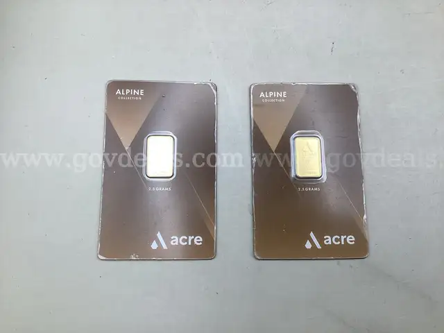Lot of 2 , 2.5 - gram Acre Gold Bars from the Alpine Collection (5 total grams)