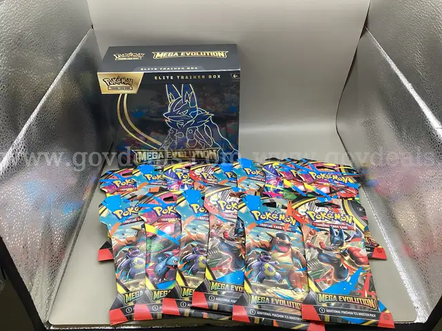Pok&#xE9;mon Mega Evolution Elite Training Box, 15 Mega Evolution TCG Booster Packs