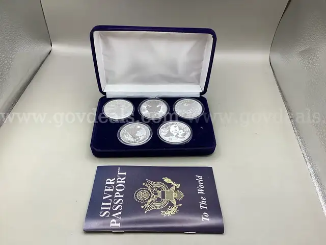 5  Troy ounces of 99.9 % Fine Silver ( 5 most popular Silver Coins on Earth)