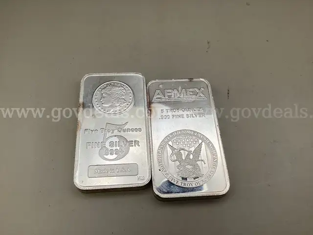 Lot of Two 5oz Silver Bars