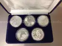 5  Troy ounces of 99.9 % Fine Silver ( 5 most popular Silver Coins on Earth)