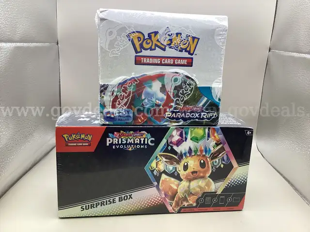 Lot of 2 Boxes of Pokemon: Prismatic Evolutions Surprise Box &#x26; Paradox Rift